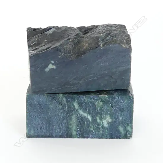 2 NEPHRITE POUNAMU CUT BLOCKS H.75mm ea approx