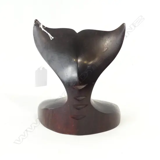 CARVED HARDWOOD WHALE TAIL H.180mm