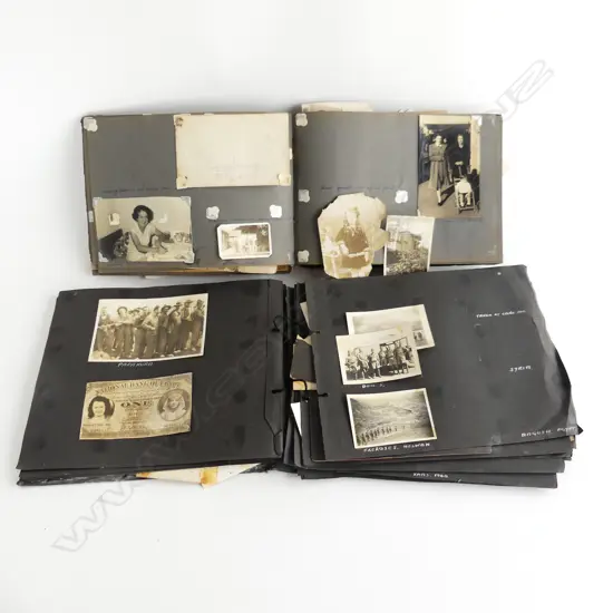 2 VINTAGE PHOTO ALBUMS; 1 WWII EGYPT & NZ 1930s/40s FAULTS