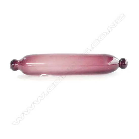 VICTORIAN AMETHYST GLASS SALT`ROLLING PIN L. 300mm