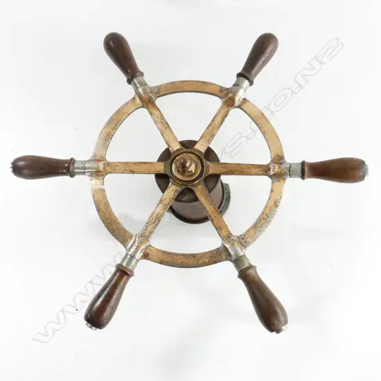 VINTAGE BRONZE SHIPS WHEEL, DIA 380mm