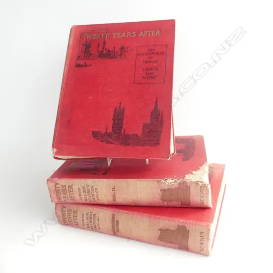FULL 3 VOLUME SET OF 20 YRS AFTER THE BATTLEFIELDS OF 1914-18, THEN & NOW BY MAJOR GEN. SIR ERNEST SWINTON KBE, CB