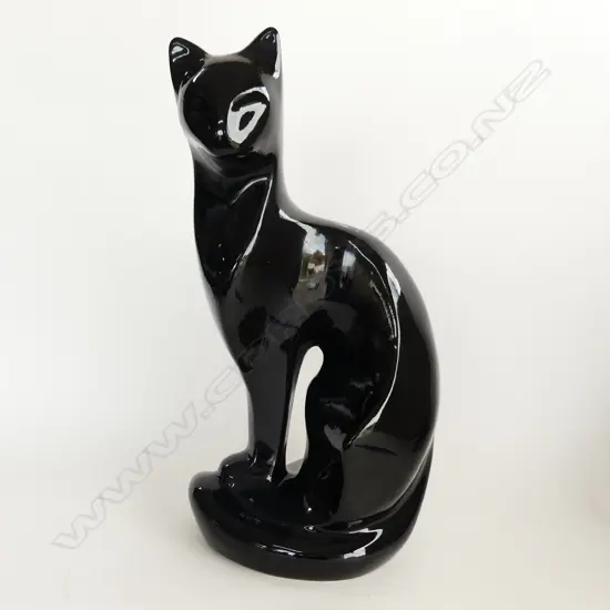 BLACK CERAMIC CAT H.470mm