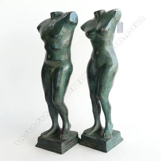 PR BRONZE TORSOS; MALE & FEMALE H.400mm