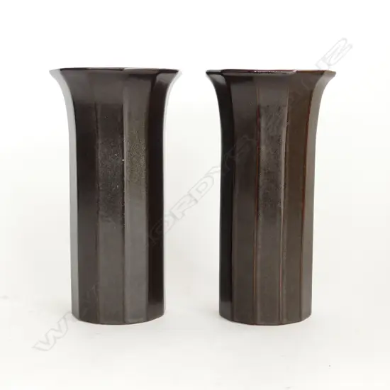 PR SCARCE TEMUKA CUTSIDED VASES, ONE STAMPED TEMUKA H. 205mm
