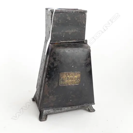 ANTIQUE “THE CARDINAL RUBY LAMP” PHOTOGRAPHIC DARKROOM KEROSENE LANTERN H. 260mm