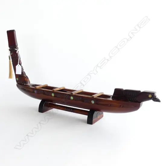 CARVED WOODEN MAORI WAKA L.570mm