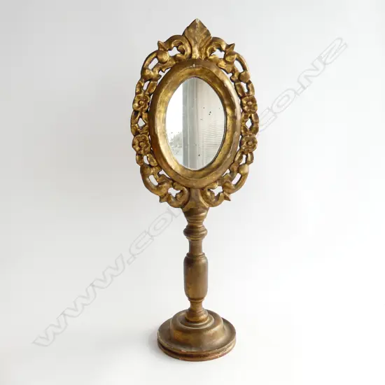 GILDED MIRROR ON STAND H.560mm