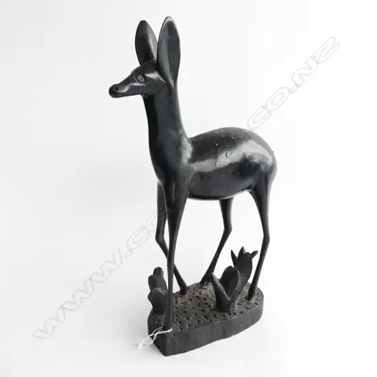 CARVED WOODEN DEER H.465mm