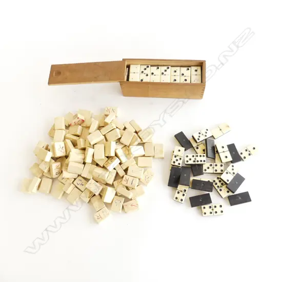 BONE & WOOD DOMINOES + MAH JONG? TILES