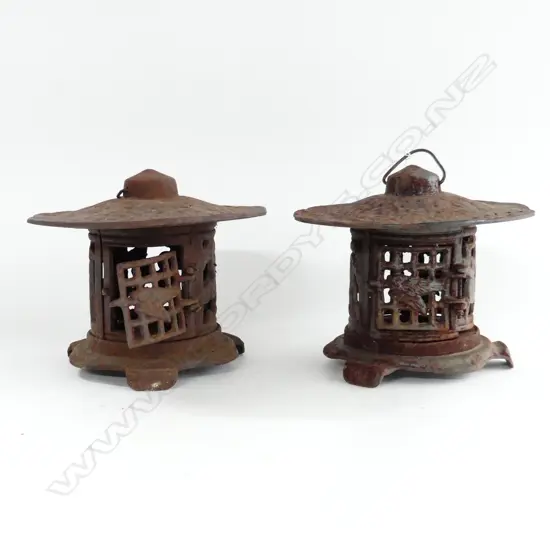 PR CAST IRON ORIENTAL GARDEN LANTERNS 220mm dia