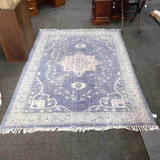 LUCA 100% COTTON RUG, BLUES & PINKS 2400x1600mm