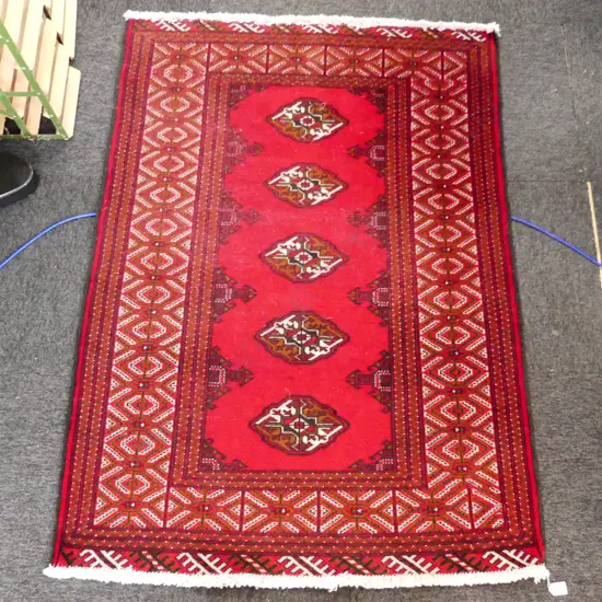 HAND KNOTTED WOOL PILE TORKMAN RUG 1460x1050mm