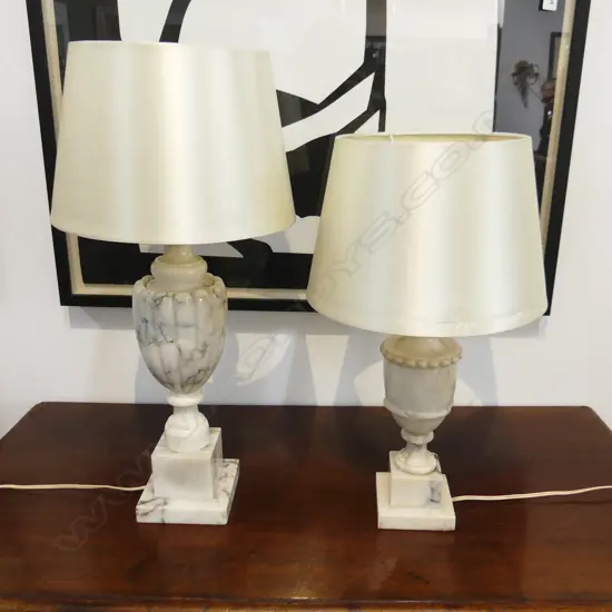 2 ALABASTER TABLE LAMPS - WORKING H.500 / 590mm