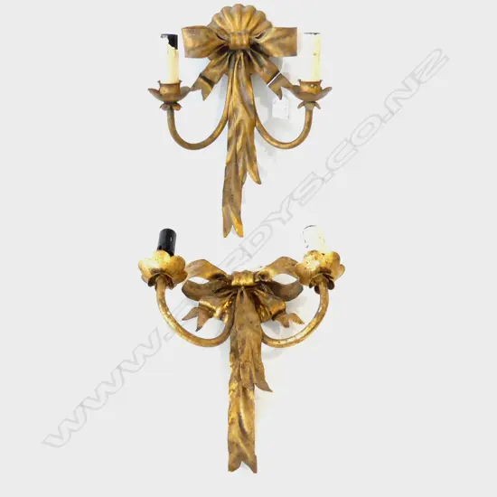 PR FRENCH STYLE GOLD METAL ELECTRIC CANDLE WALL SCONCES H. 340mm