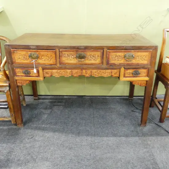 CARVED CHINESE DESK 1310x575X870mm
