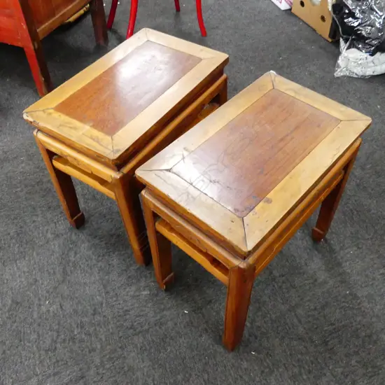 PR CARVED CHINESE SIDE TABLES 520x325x500mm