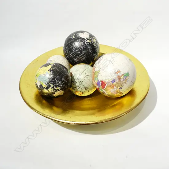 LG GOLD CERAMIC BOWL 400mm dia + 6 MINI GLOBES