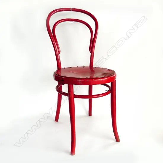 RED PAINTED BENTWOOD CHAIR