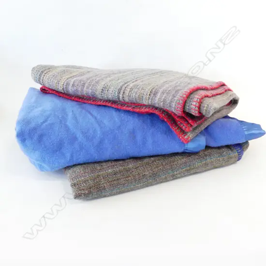 BOX LOT 3 WOOLLEN BLANKETS
