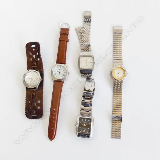 5 ASST. WRIST WATCHES; SEIKO, PULSAR ETC