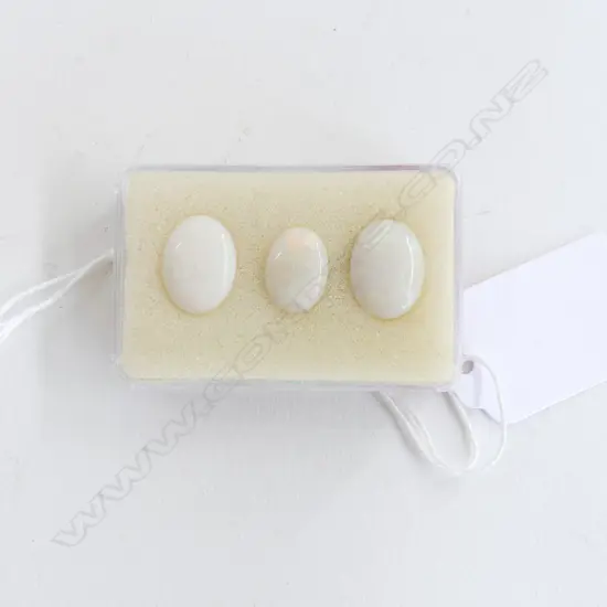 BOX 3 LG MILKY WHITE OPAL CABOCHONS