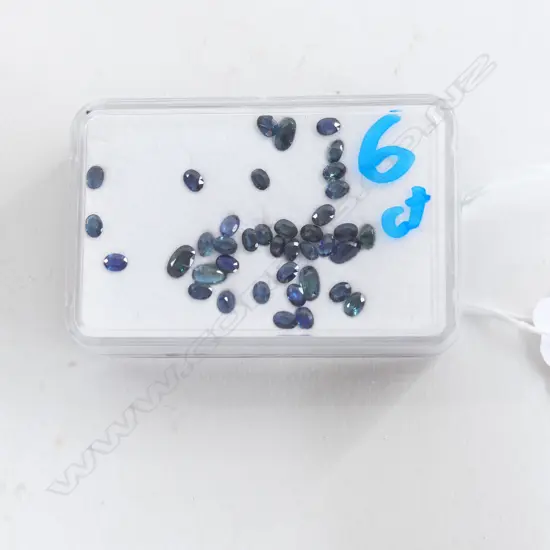 BOX MIXED LOT 6CT FACETED OVAL SAPPHIRES 