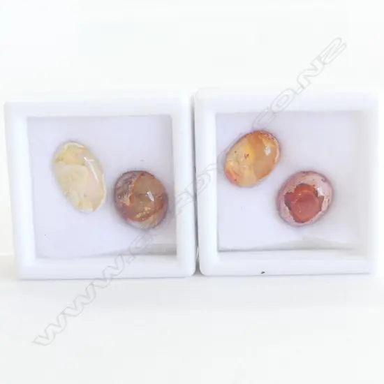 FOUR  MEXICAN BOULDER FIRE OPALS