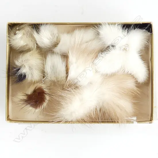 8 ASSORTED MINK FUR BROOCHES