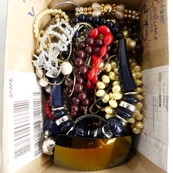 BOX LOT ASST COSTUME JEWELLERY