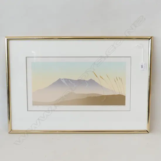 NUMBERED PRINT RUAPEHU SUMMER BY MALCOLM WARR H420 L610MM frame with fault