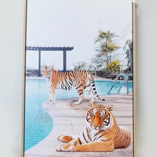 LG ART PRINT; TIGERS BY POOL 1200x800mm