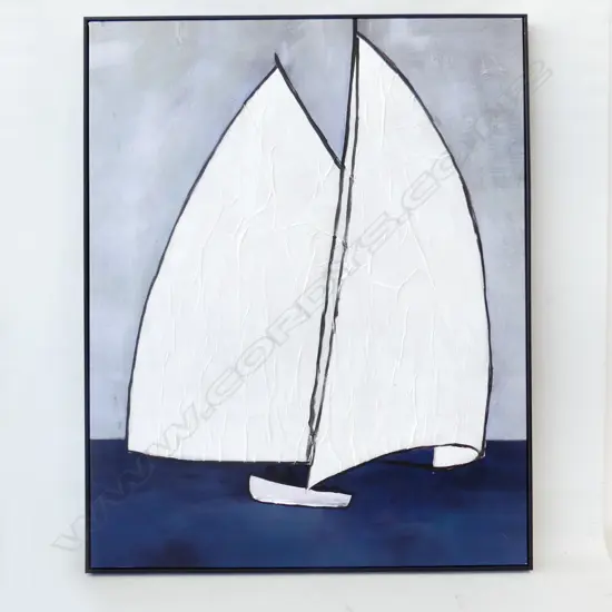 LG MIXED MEDIA ARTWORK; SAIL BOAT 1000x800mm