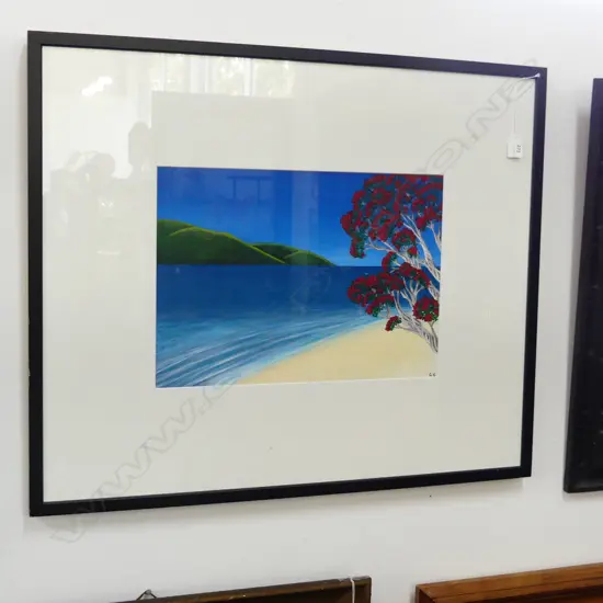 GAUCHE NZ BEACH SCENE INITIALED G C H680 L800MM