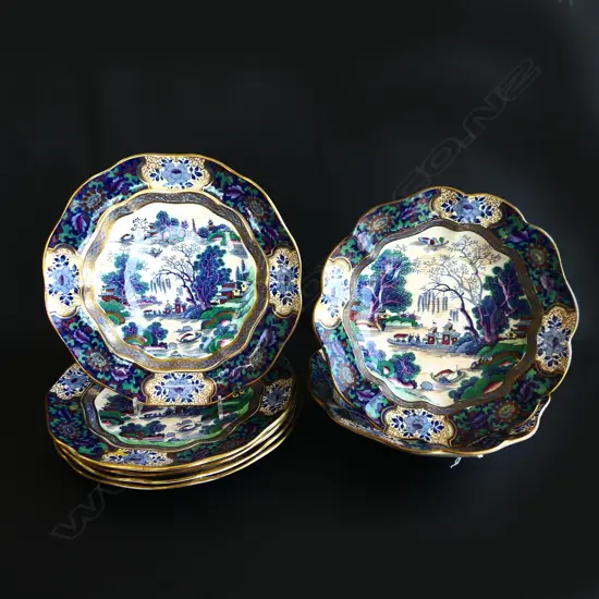 7 PCES BOOTHS 'MING' CHINA; 5 PLATES 230mm dia, 2 BOWLS