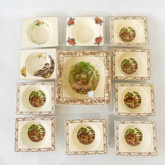 11 ASST ROYAL STAFFORDSHIRE 'THE BIARRITZ' BOWLS, 10 DESSERT & ONE SERVING