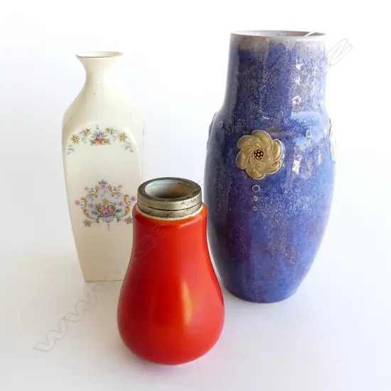 3 VASES; 2 DOULTON H.210mm + OTHER