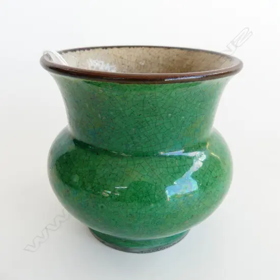ORIENTAL GREEN CRACKLE GLAZE VASE H.125mm