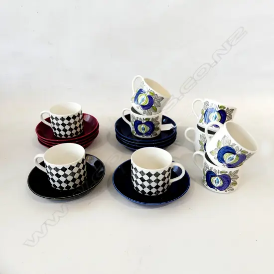 9 RORSTRAND CUPS + 10 SAUCERS