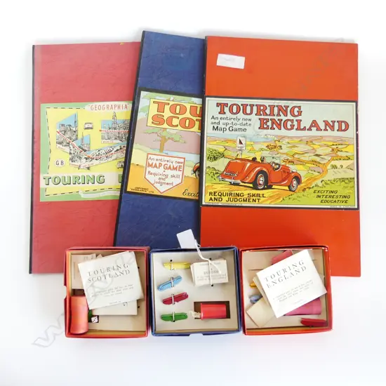 3 VINTAGE TOURING BOARD GAMES; EUROPE, SCOTLAND & ENGLAND