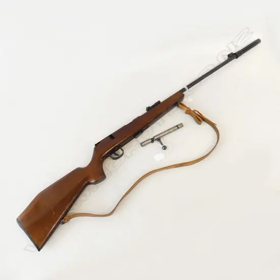 FIREARMS LICENSE REQUIRED  VOERE .22cal GERMAN RIFLE bolt action w suppressor & leather sling