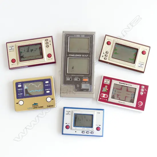 6 RETRO ELECTRONIC GAMES; NINTENDO ETC 155x80mm