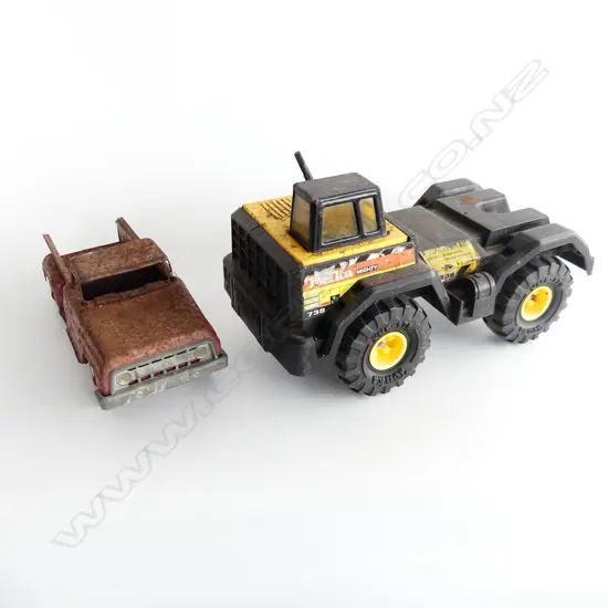 TONKA TIN TOY PICK UP TRUCK L310MM& TONKA PLASTIC HEAVY HAULER L400