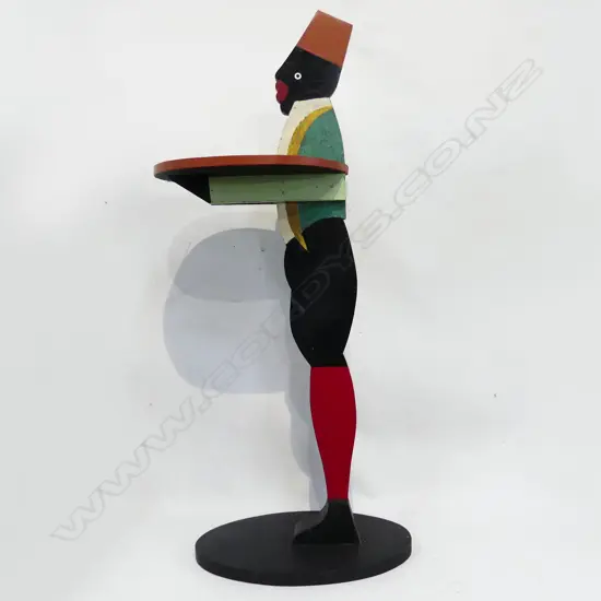 PAINTED WOODEN DUMB WAITER, H.900mm