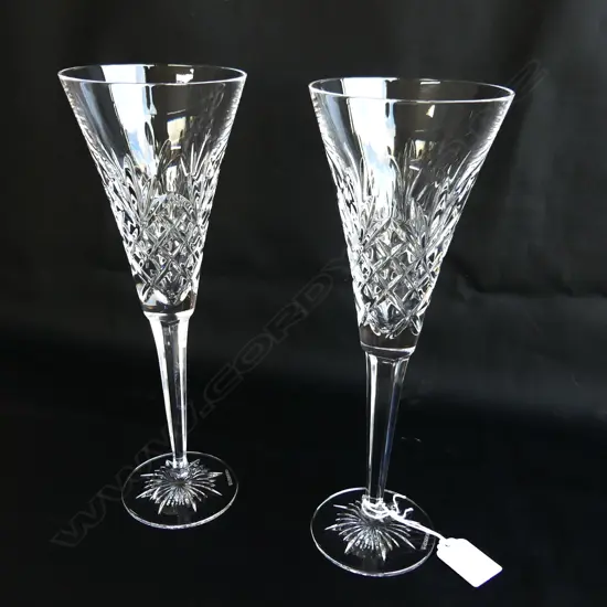 PR WATERFORD CRYSTAL TALL WINE TOASTING FLUTES H.260mm boxed as new