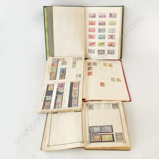 4 VINTAGE WORLD STAMP ALBUMS