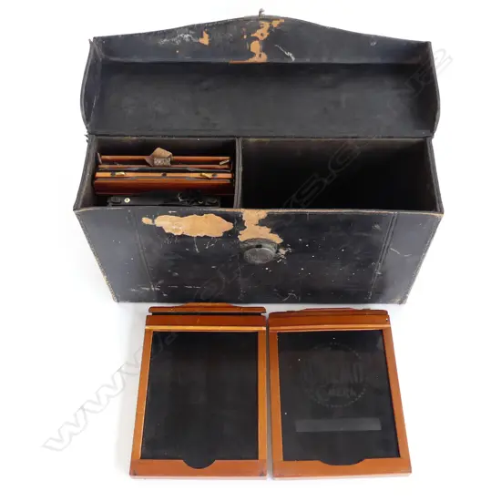 VINTAGE PRIMO CAMERA PLATE BOX & 5 PLATES L310MM