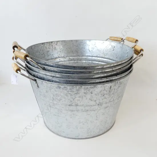 5 METAL CHAMPAGNE BUCKETS 400mm dia