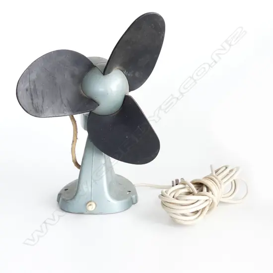 VINTAGE G.E.C. 10'' DESK FAN w. RUBBER BLADES H.325mm