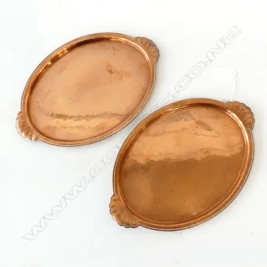 PR OF VICT COPPER SERVING TRAYS THE BIRMINGHAM GIULD LTD L280MM